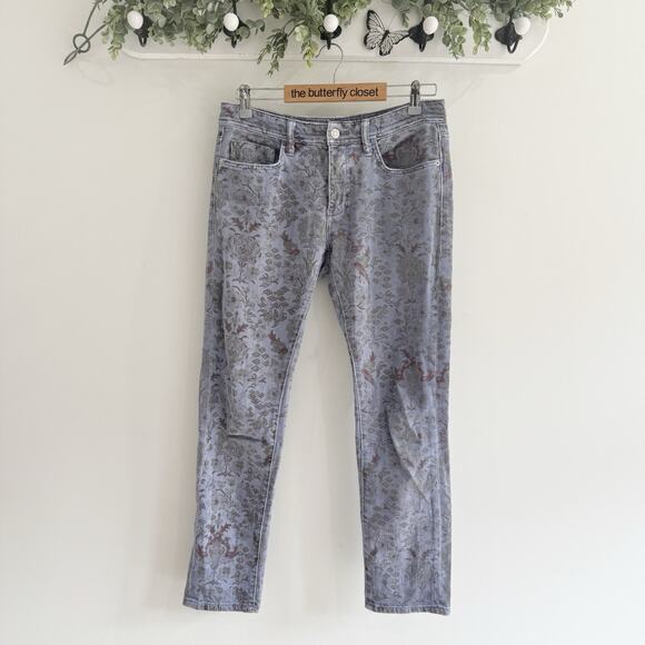 Anthropologie Pilcro Floral Print Slim Fit Boyfriend Jeans 27 CP - Picture 2 of 5